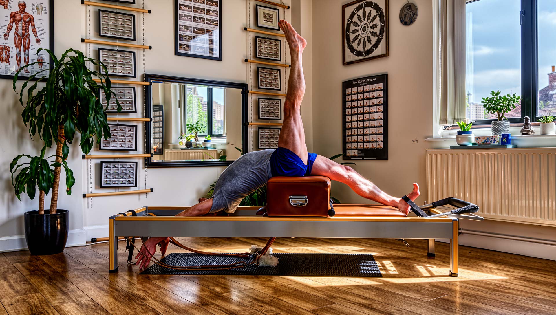Pilates reformer training session